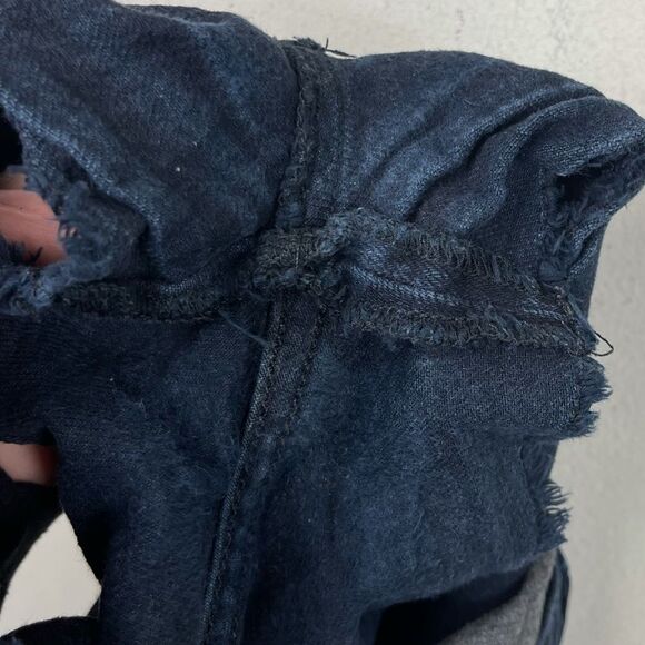 Rag & Bone Cut Off Denim Jean Mini Short in Coal Dark Blue Black 24 Y2K Boho - Picture 10 of 10